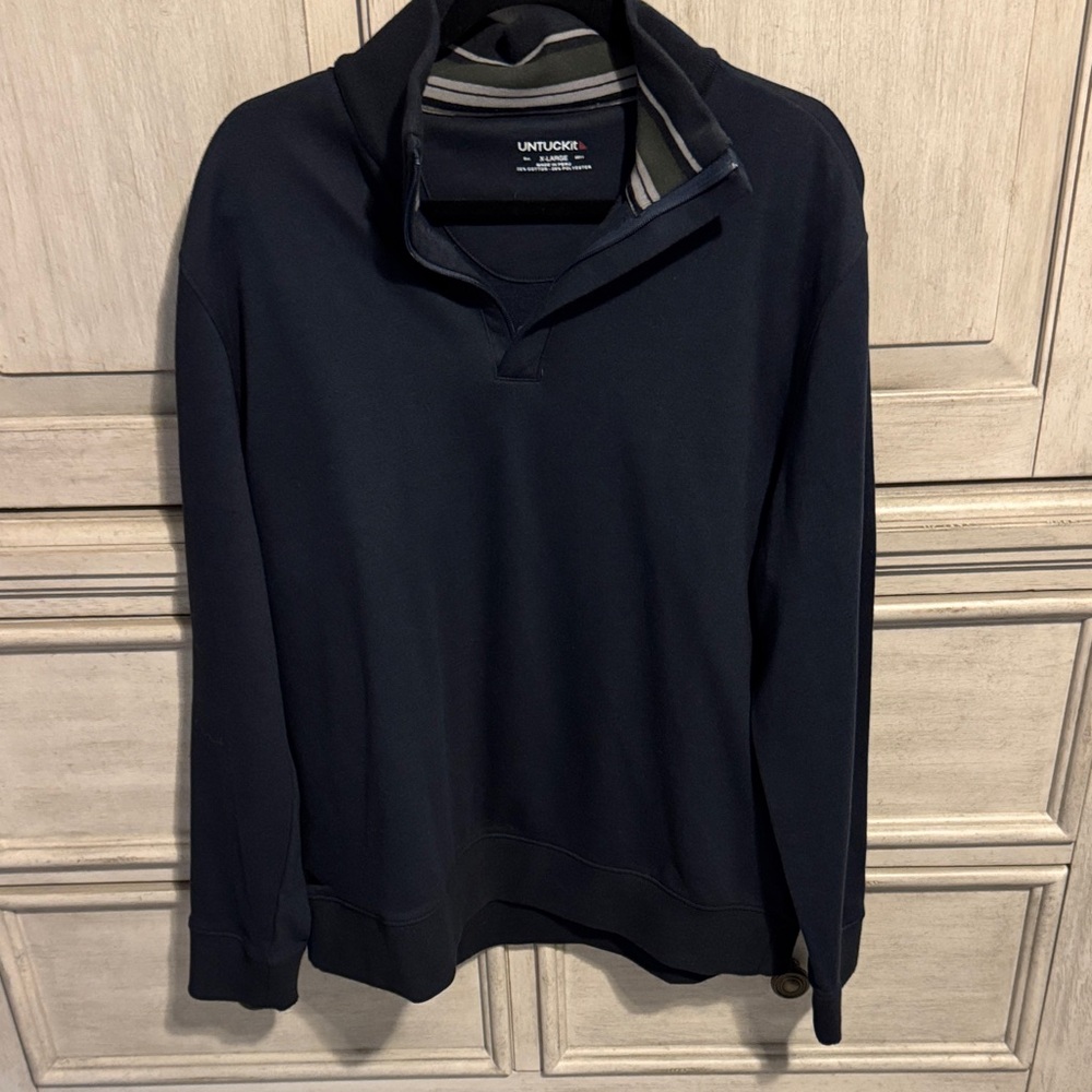 UNTUCKit Navy Quarter-Zip Pullover